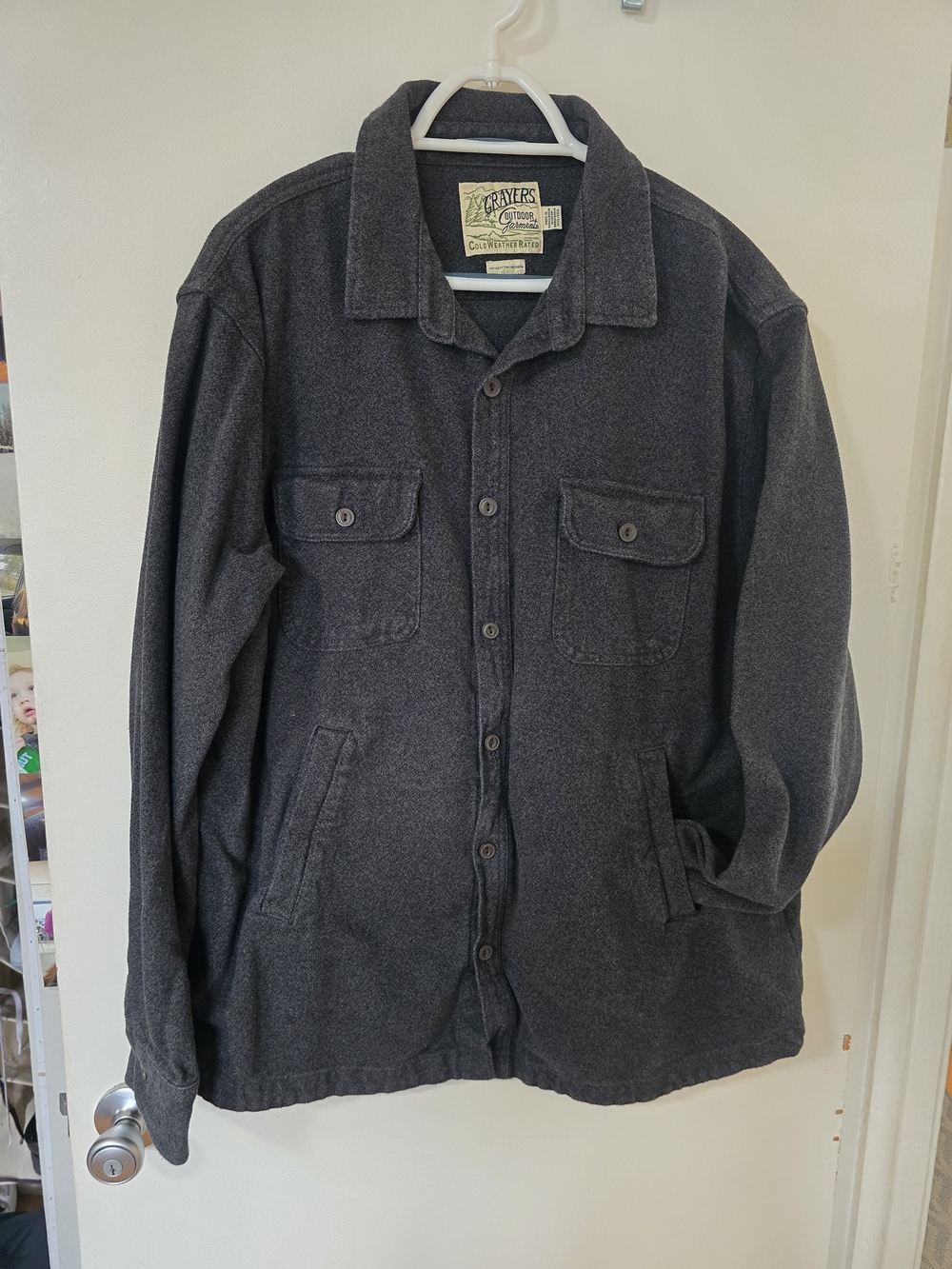 Vintage Grayers Outdoor Garments Cold Weather Rated Shirt Jacket Men's XXL Gray